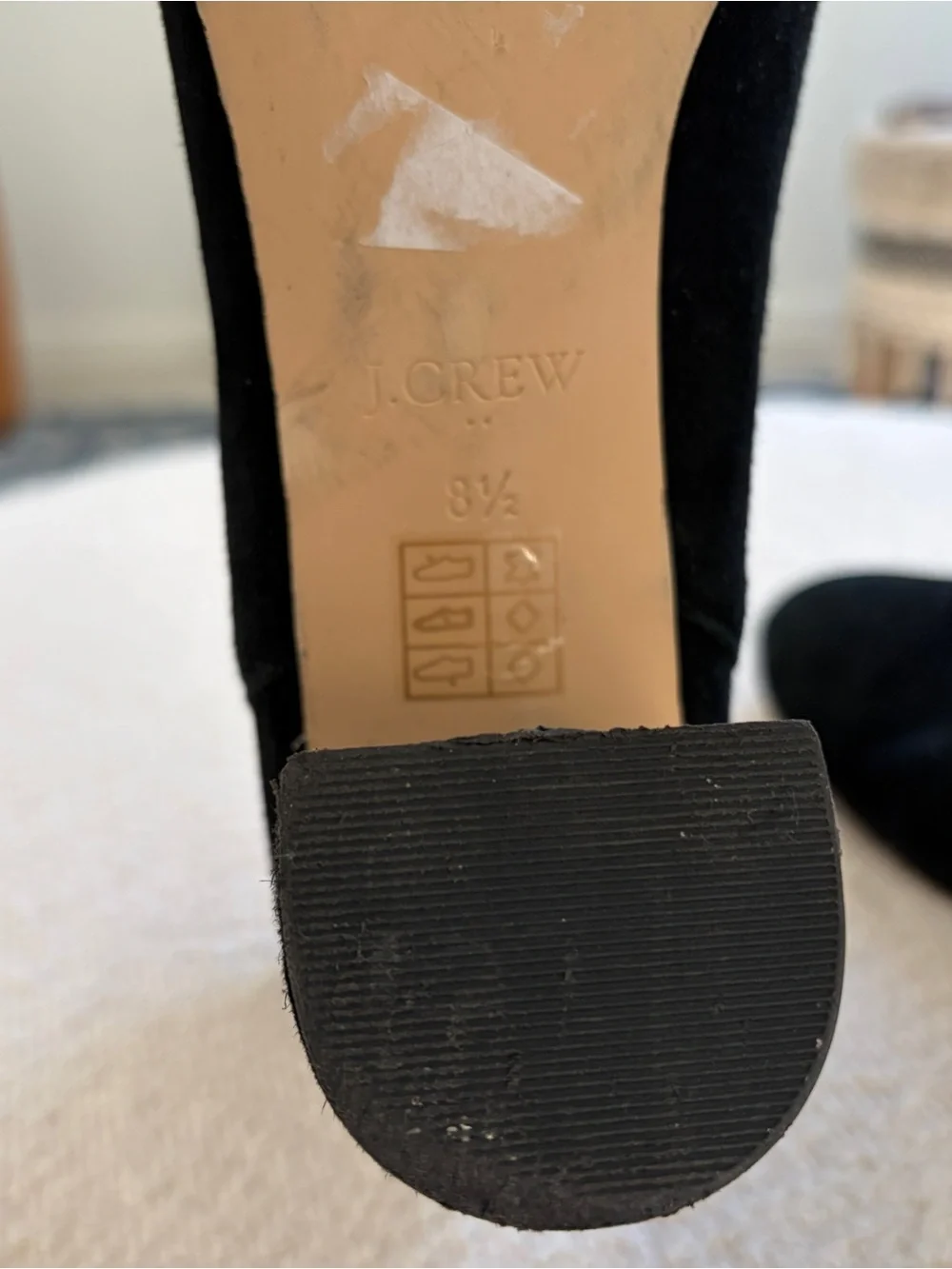 J. Crew Black Suede Ankle Booties with Block Heel